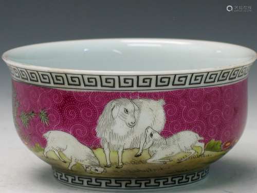 Chinese Famille Rose Porcelain Bowl, 20th Century.