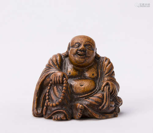 Chinese Carved Bamboo Buddha.