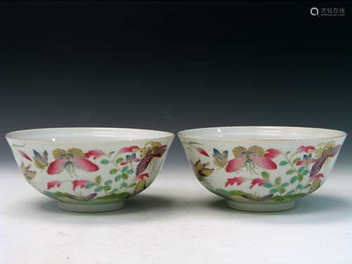 Pair of Chinese Famille Rose Porcelain 