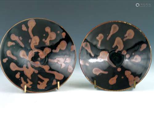 Pair of Chinese Black Glazed Bowls.