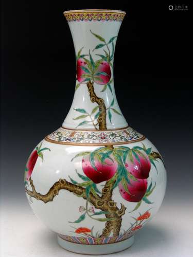 Chinese Famille Rose Porcelain Vase, Guangxu Mark.