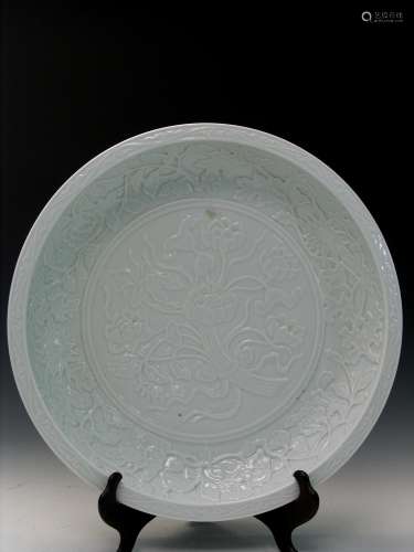 Chinese White Glazed Porcelain Charger.