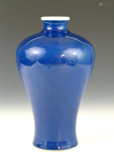 Chinese Powder Blue Glazed Porcelain Meiping Vase,