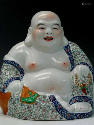 Chinese Famille Rose Porcelain Figure of Buddha