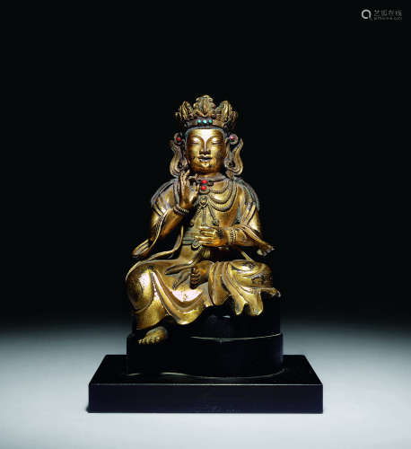 十三-十四世纪 铜鎏金半迦渡母像
