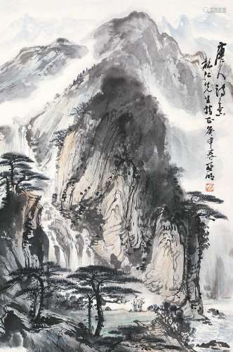 亚明 山水 立轴 纸本