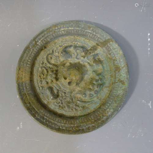 ANTIQUE CHINESE BRONZE MIRROR - TANG DYNASTY