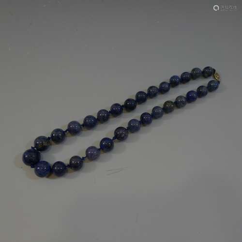 VINTAGE LAPIS LAZULI BEADS NECKLACE