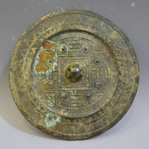 ANTIQUE CHINESE BRONZE MIRROR - HAN DYNASTY