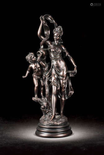 十九世紀 · 銅製母與子雕塑