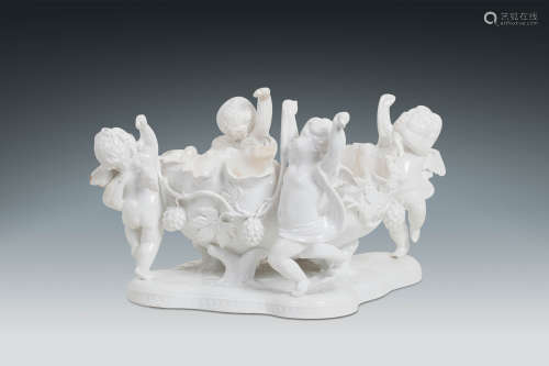 十九世紀 · 意大利小天使白瓷花盆