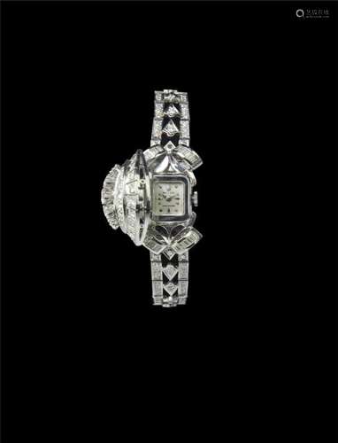 劳力士950 铂金腕表, 手链及 面盖带钻,手动机械, 女装, 十分罕见