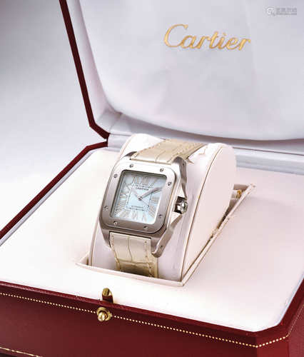 Cartier Santus 100LM钢男装皮带腕表