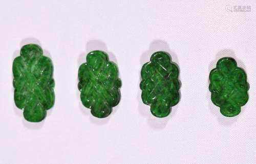 Imperial Emerald Green color A Jadeite - 4 Gemstones