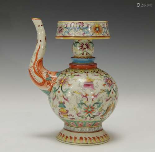 Chinese Porcelain Famille Rose Wine Pot