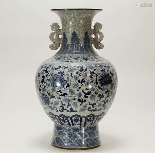 Chinese Massive Porcelain Vase w/ Ears