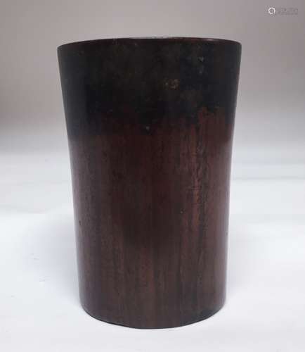 18/19th C. Chinese Wood Carved Brush Pot