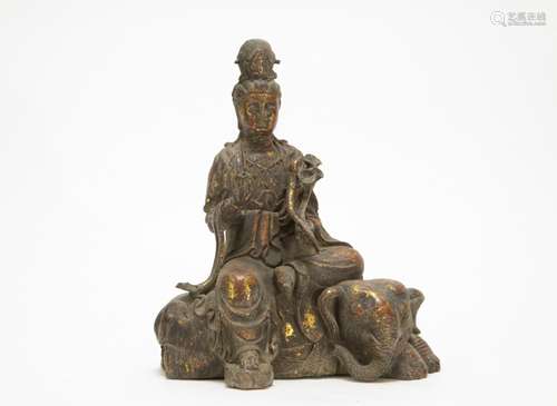 Chinese Gilt Bronze Guanyin