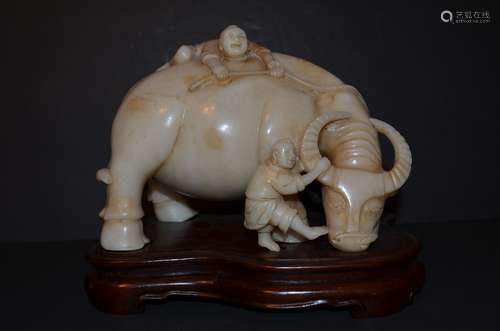 Chinese Antique Jade of Buffalo&Boys