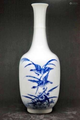 Chinese Blue/White Porcelain Vase, Marked