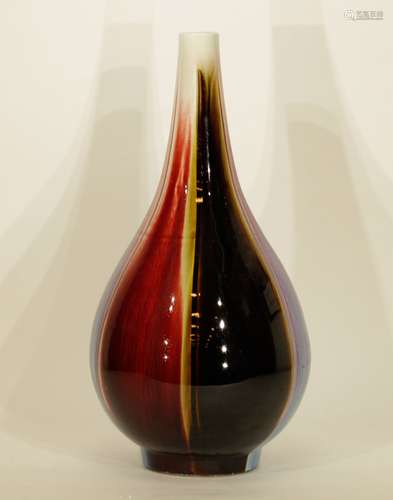 Contemporary Flambee Glaze Ox Blood Vase