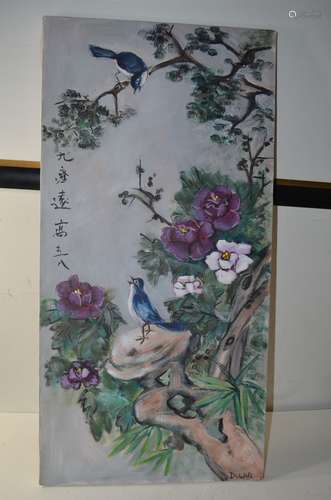 Chinese Water Color Painting on Cardboard