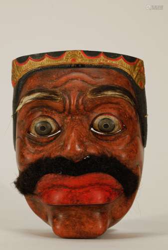 19th C. Japanese Bamboo Carved Head Mask