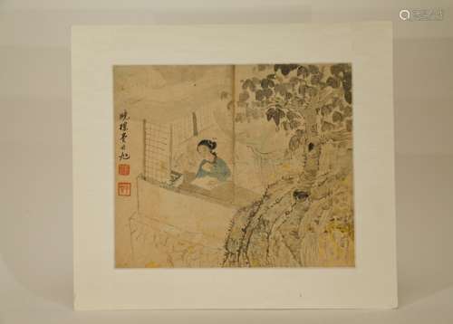 Antique Chinese Ink/Color Painting on Paper