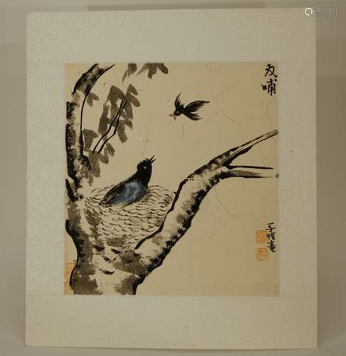 Antique  Chinese Ink/Color Painting on Paper