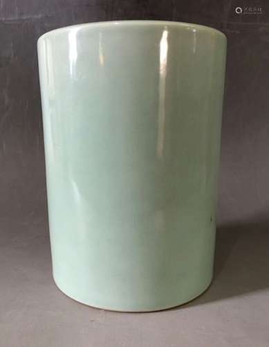 Chinese Celadon Glazed Porcelain Brush Pot