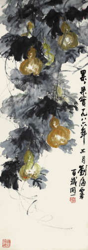 刘海粟 花卉 纸本立轴