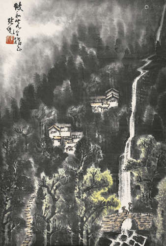 张凭(1934- )《山水》设色纸本镜芯