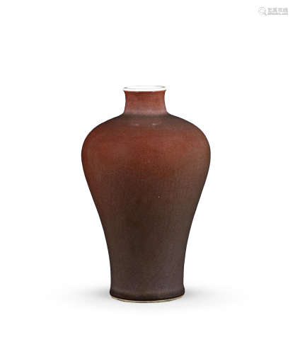A rare copper-red-glazed baluster vase, meiping