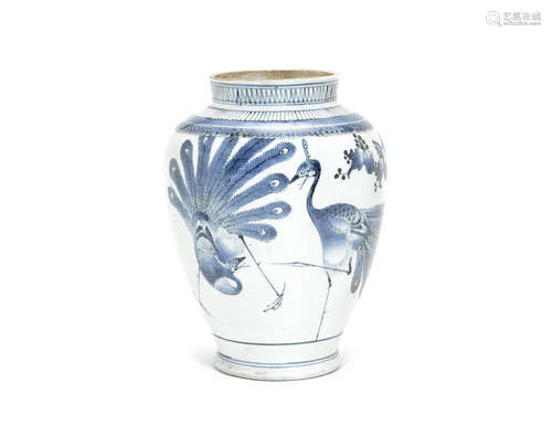 An Arita blue and white baluster vase