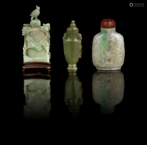 Three jadeite snuff bottles