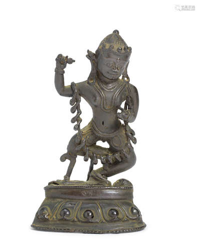 A Himalayan bronze figure of Vajrapani