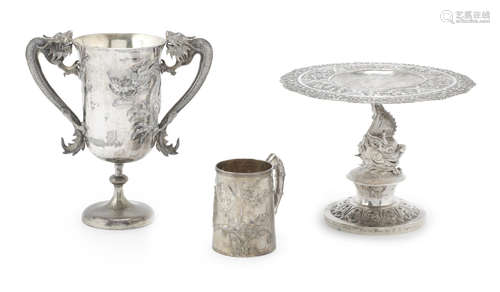 A group of Chinese export silver vessels