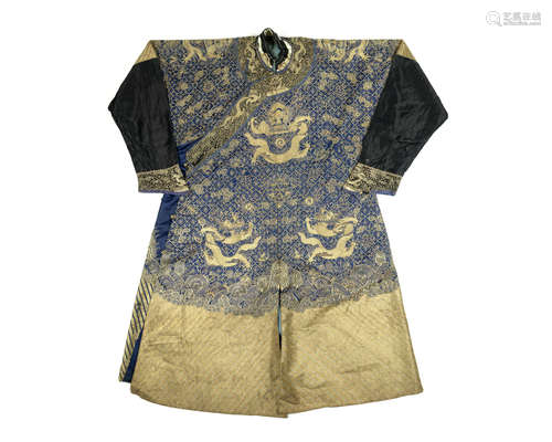 A blue ground dragon robe, jifu