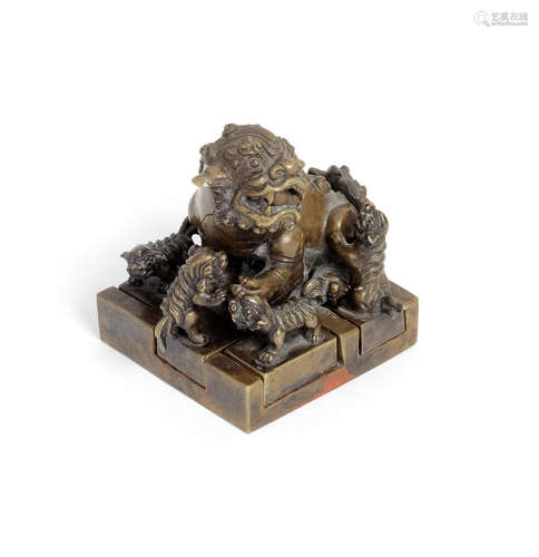 A rare 'Buddhist lion' puzzle seal set