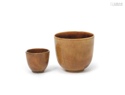 Two ivory wine cups