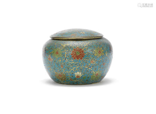 A cloisonné enamel 'weiqi' jar and cover