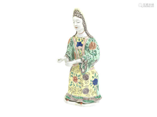 A rare famille verte 'Madame de Maintenon' figure