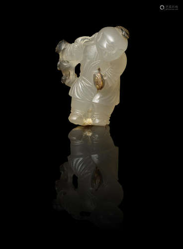 A Suzhou style agate carving of a boy