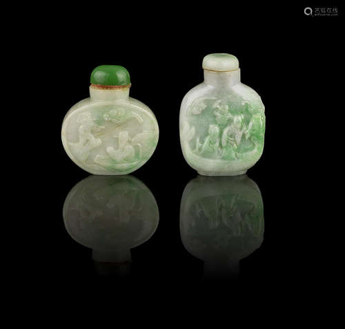 Two jadeite snuff bottles