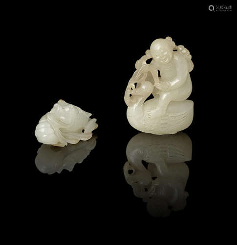 Two white jade carvings