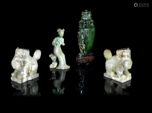 A group of jade and jadeite carvings