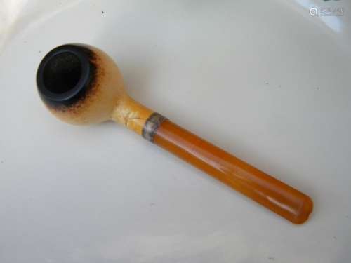 Antique Amber Handle Smoking Pipe