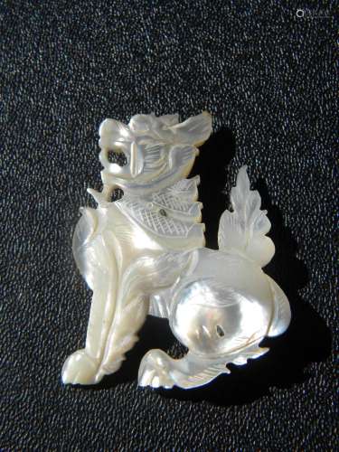 Vintage Chinese Mother of Pearl Carved Animal Brooch