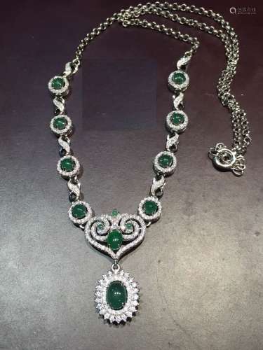 Natural Green Jadeite Necklace