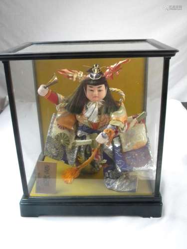 Antique Japaneses Doll in Glass Case